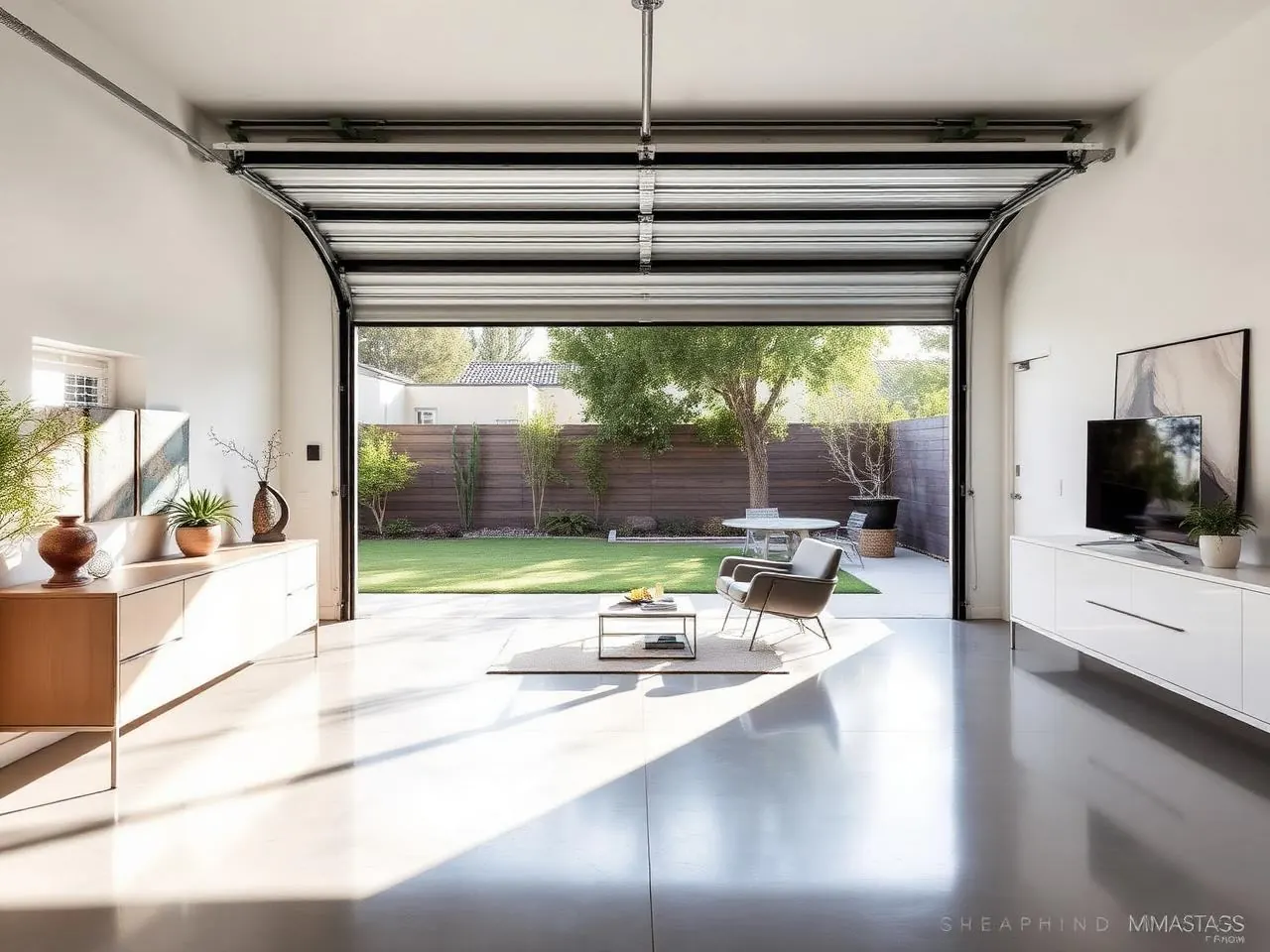 A garage converted into an ADU